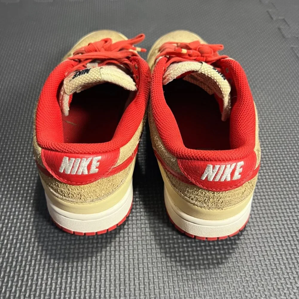 Nike Dunk Low Red & Beige Sneakers Mens Size 8 Pre-Owned - Picture 5 of 5